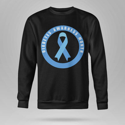 Diabetes Awareness Month Blue Love Ribbon Support T1D T2D Dab2345