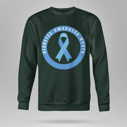 Diabetes Awareness Month Blue Love Ribbon Support T1D T2D Dab2345