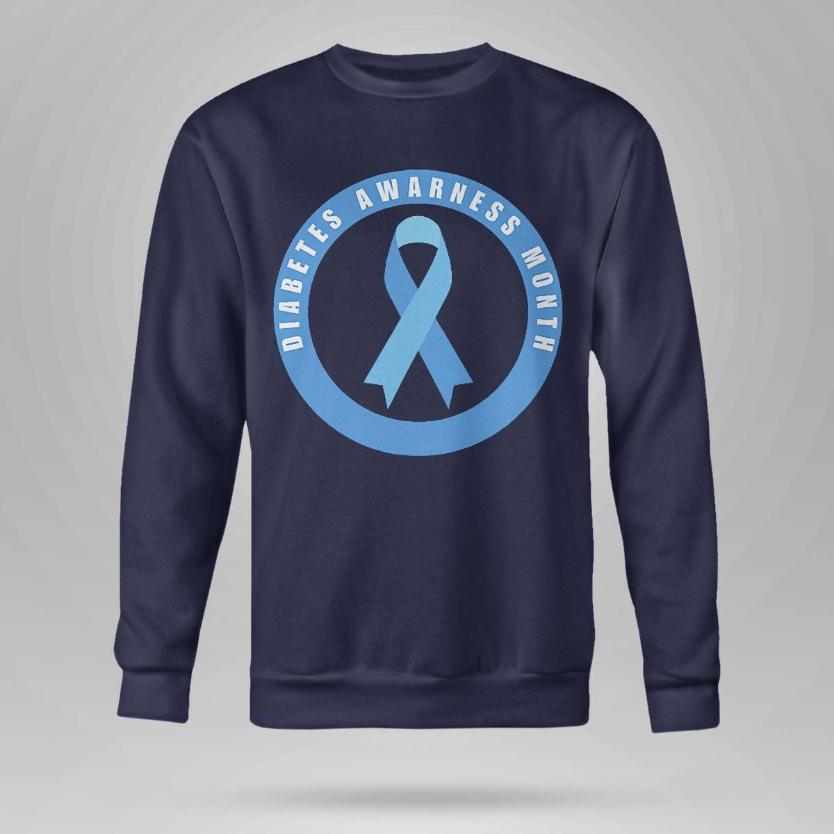 Diabetes Awareness Month Blue Love Ribbon Support T1D T2D Dab2345