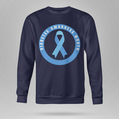 Diabetes Awareness Month Blue Love Ribbon Support T1D T2D Dab2345