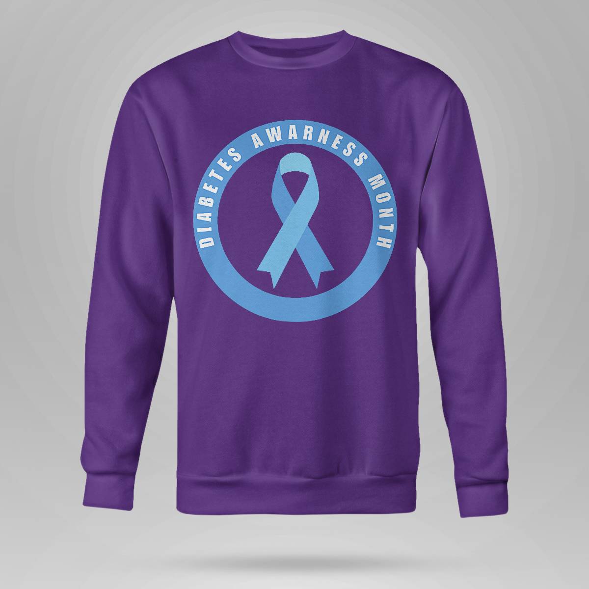 Diabetes Awareness Month Blue Love Ribbon Support T1D T2D Dab2345