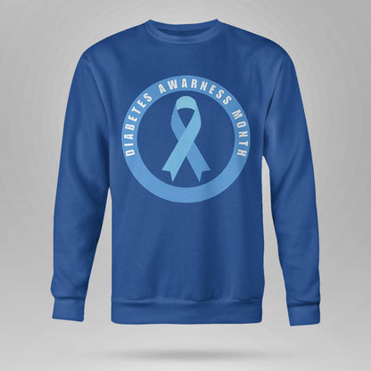 Diabetes Awareness Month Blue Love Ribbon Support T1D T2D Dab2345