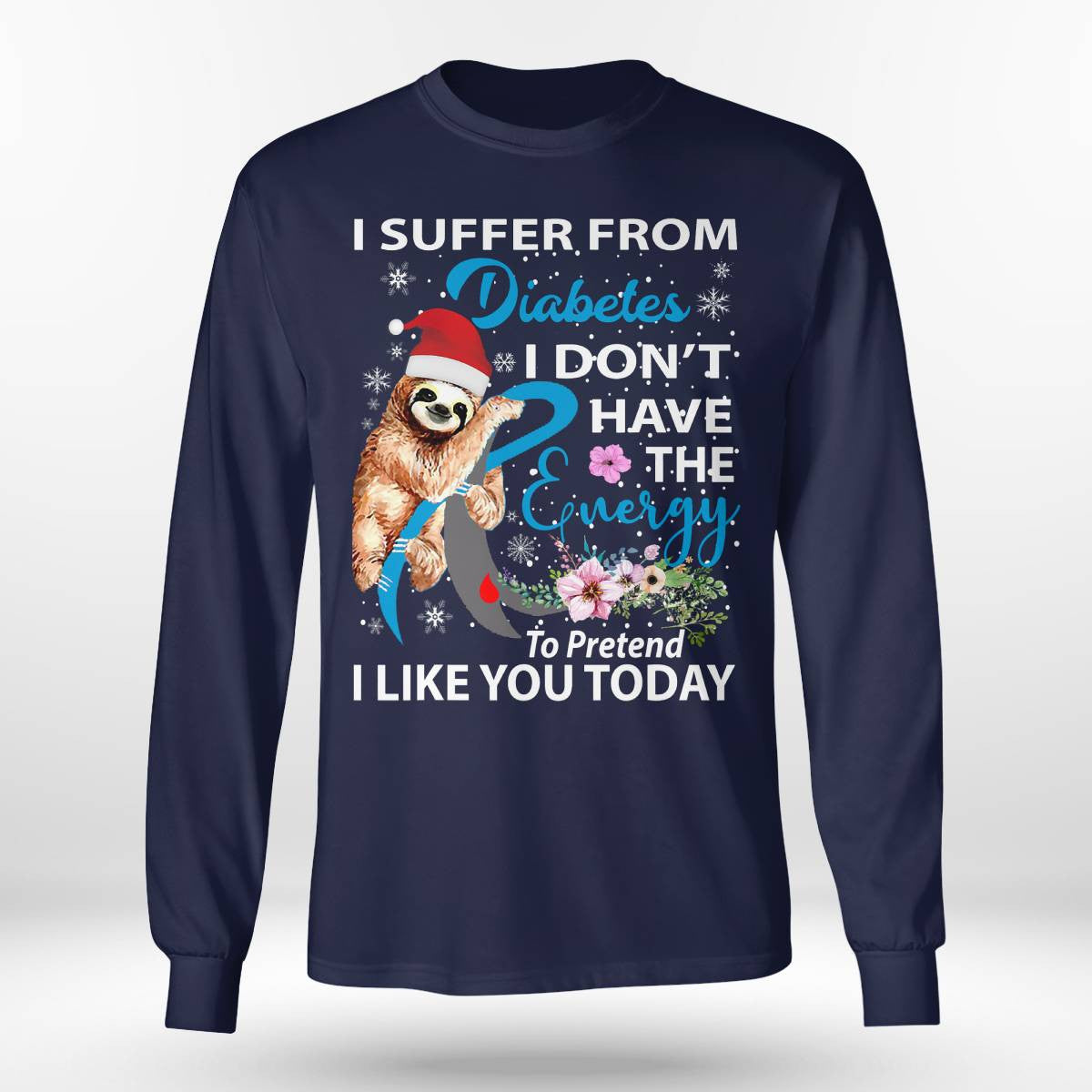 Diabetes Sloth Christmas Awareness Dab2345