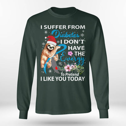 Diabetes Sloth Christmas Awareness Dab2345