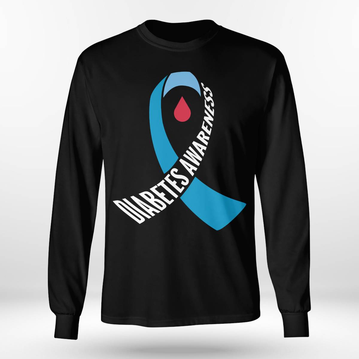 Diabetes Awareness Month Blue Love Ribbon Support T1D T2D Dab2345