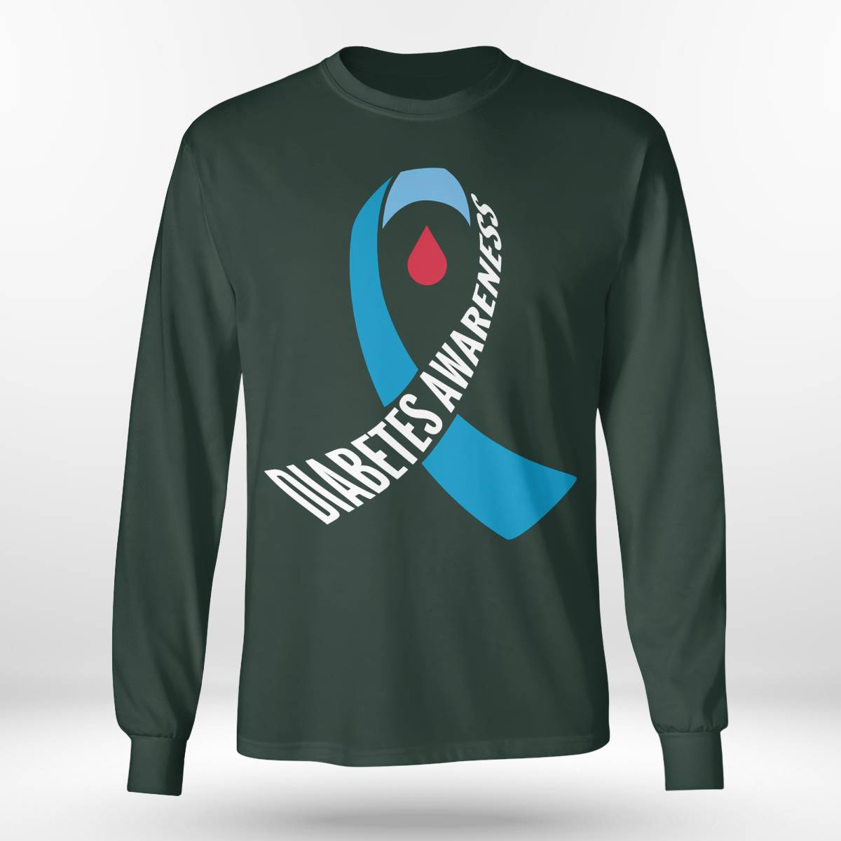 Diabetes Awareness Month Blue Love Ribbon Support T1D T2D Dab2345