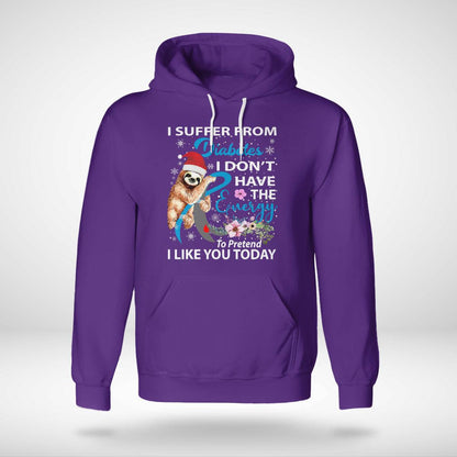 Diabetes Sloth Christmas Awareness Dab2345