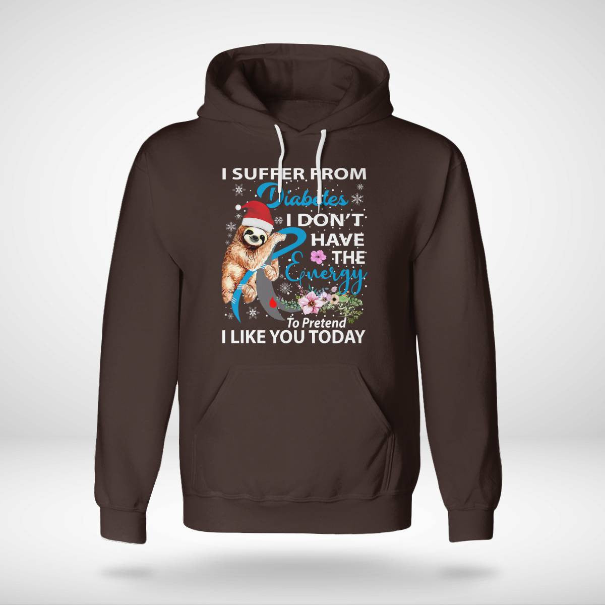 Diabetes Sloth Christmas Awareness Dab2345