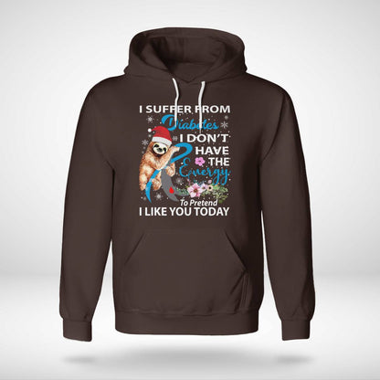 Diabetes Sloth Christmas Awareness Dab2345