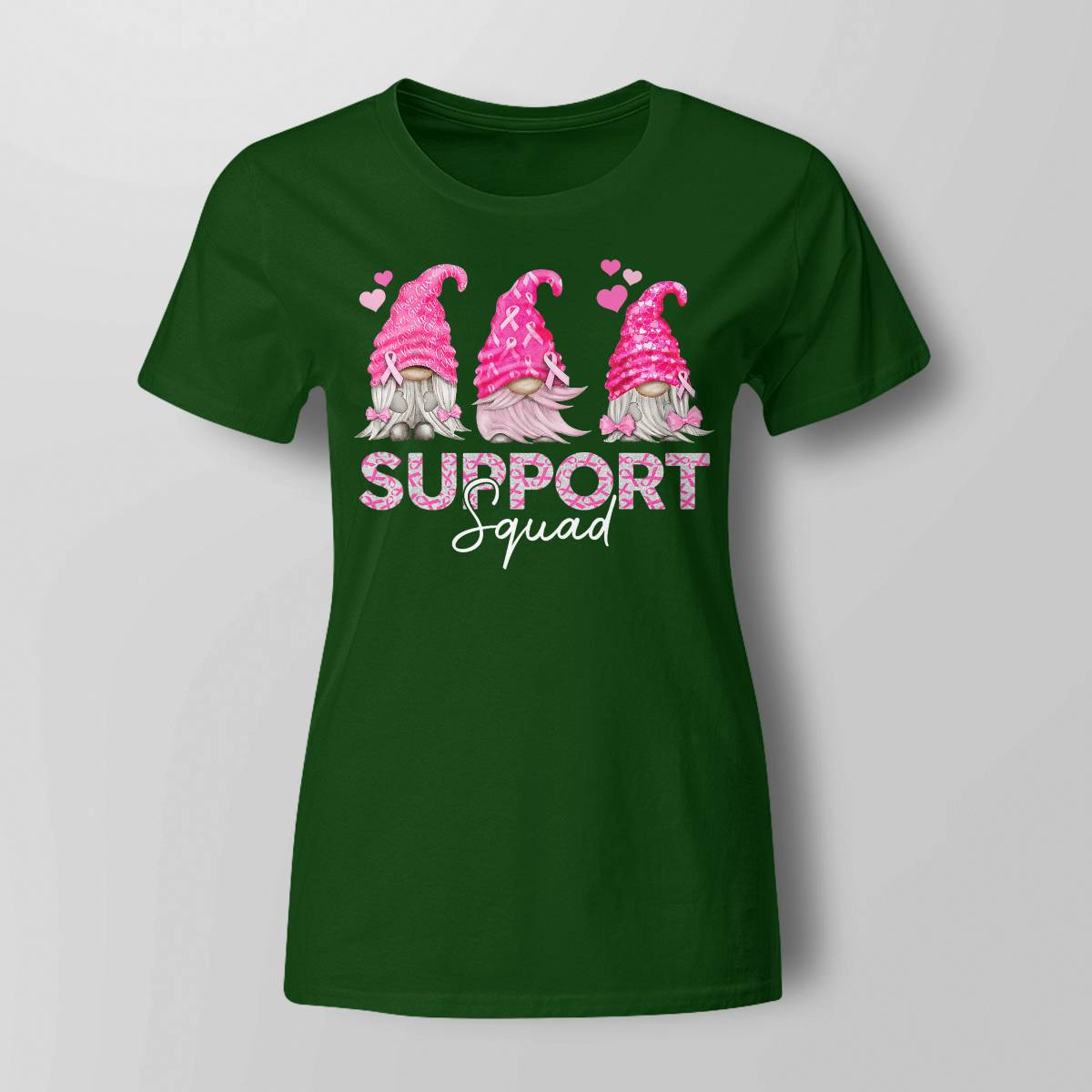 Funny Gnomies Support Squad Breast Cancer Awareness Month Brc2344