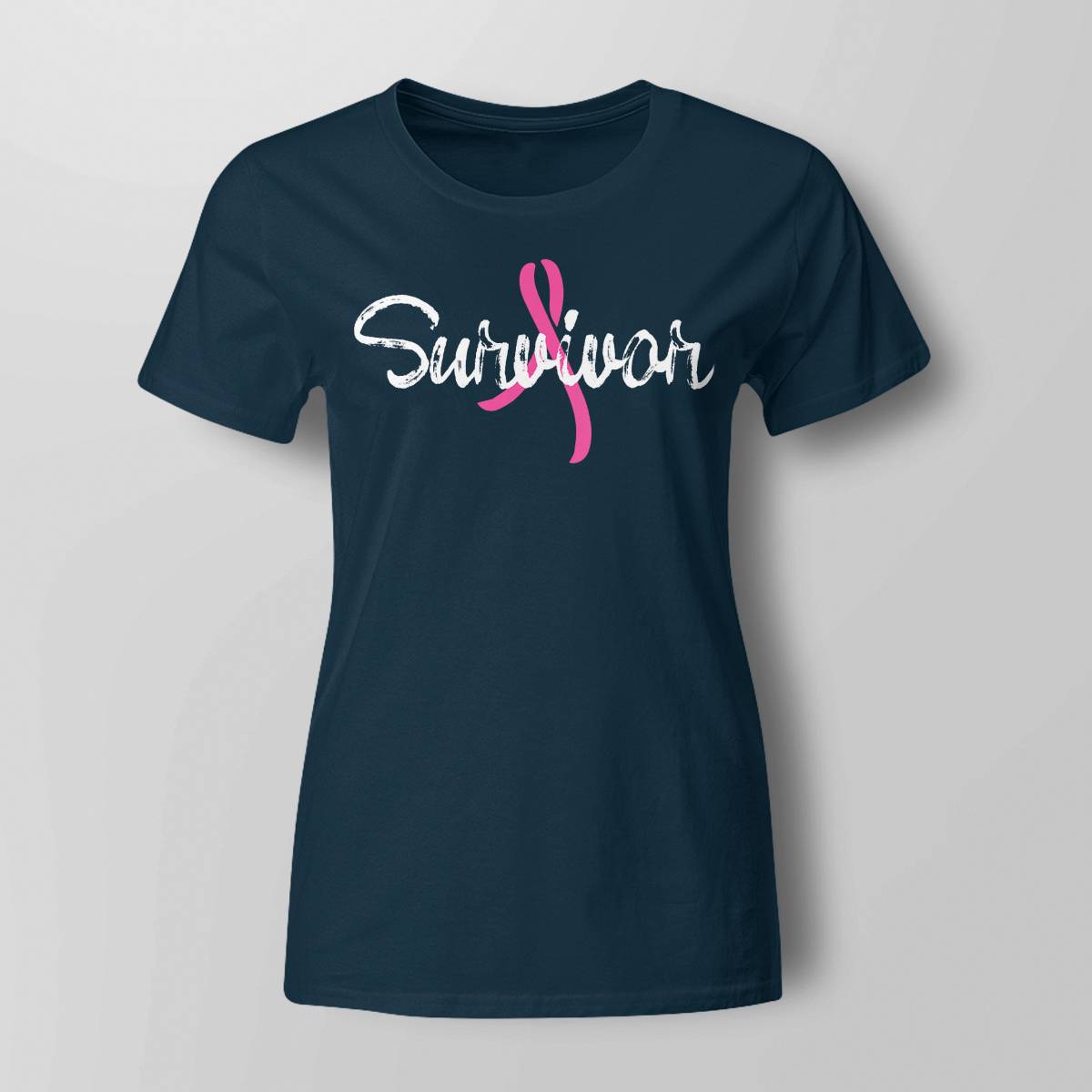 Womens Breast Cancer Awareness Survivor Pink Ribbon Gift V-Neck Brc2344