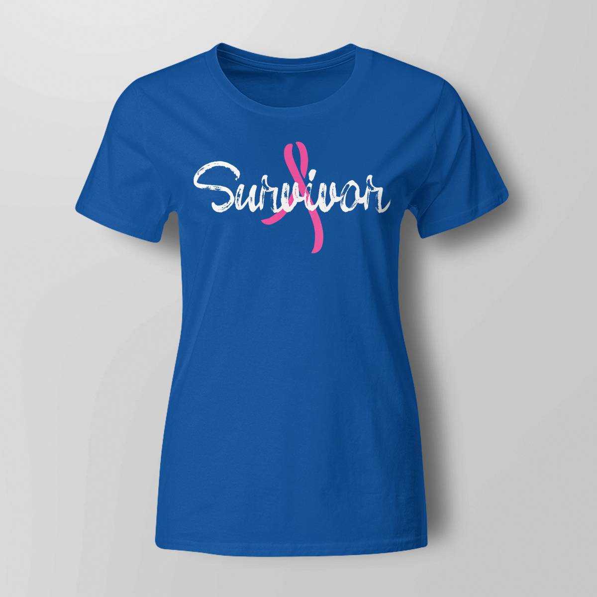 Womens Breast Cancer Awareness Survivor Pink Ribbon Gift V-Neck Brc2344