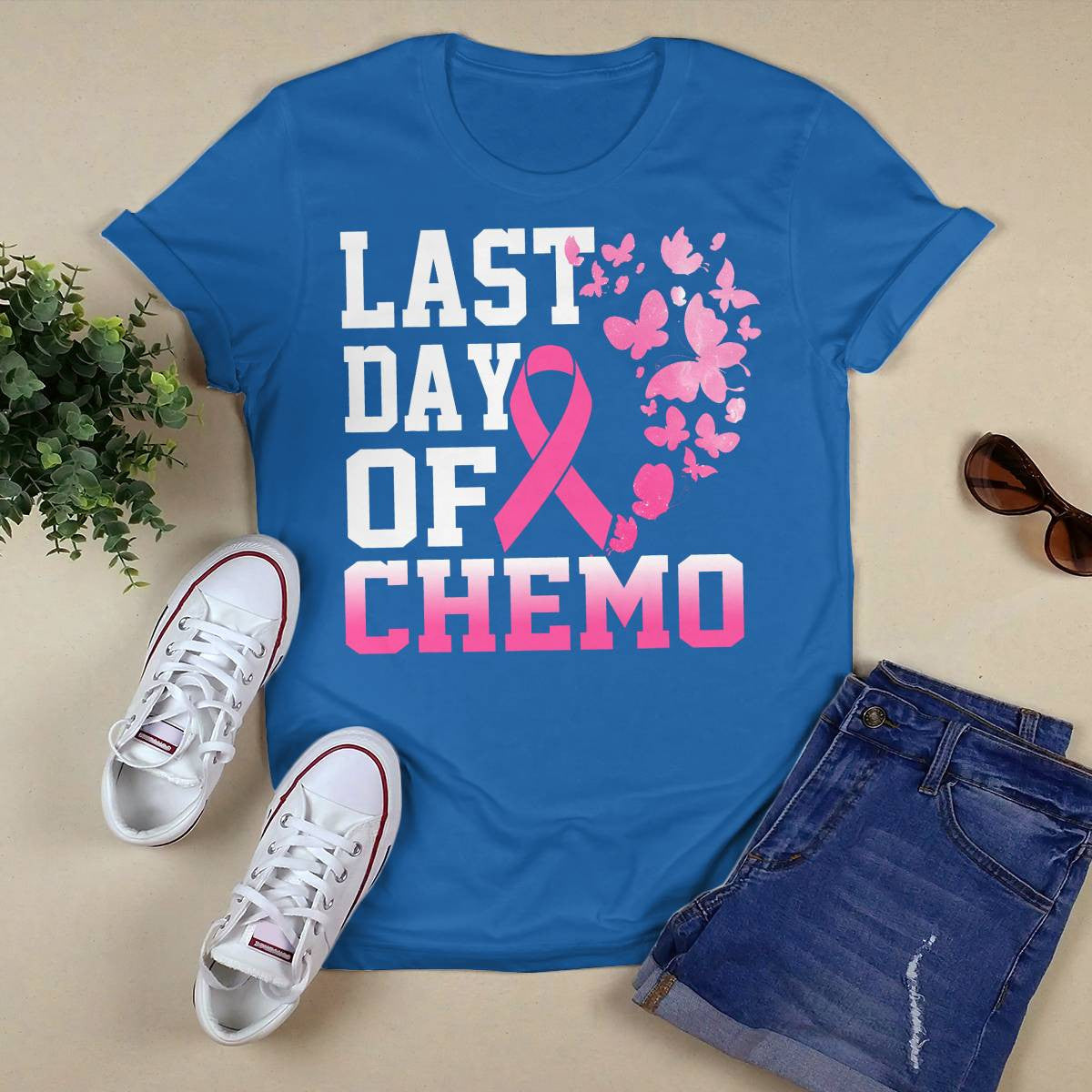 Womens Last Day Of Chemo Pink Breast Cancer Awareness Brc2344