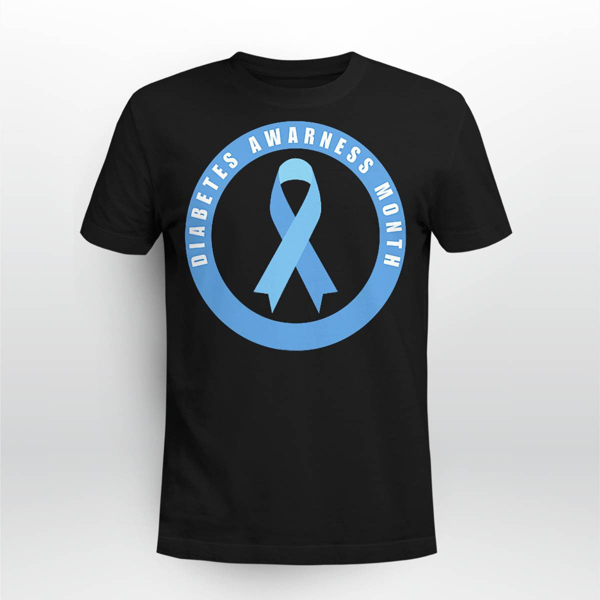 Diabetes Awareness Month Blue Love Ribbon Support T1D T2D Dab2345