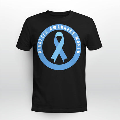 Diabetes Awareness Month Blue Love Ribbon Support T1D T2D Dab2345