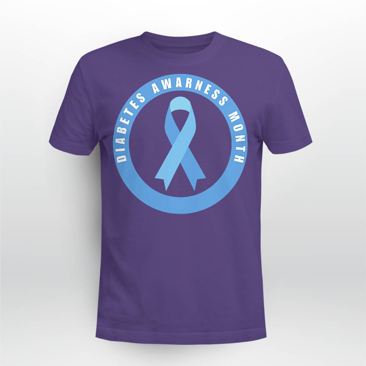 Diabetes Awareness Month Blue Love Ribbon Support T1D T2D Dab2345