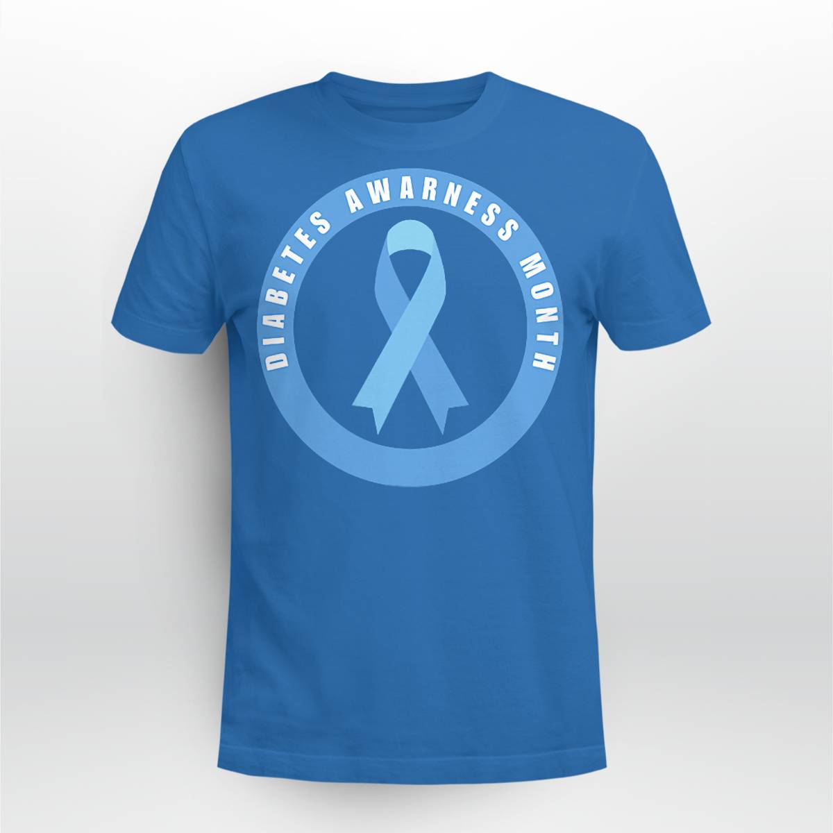 Diabetes Awareness Month Blue Love Ribbon Support T1D T2D Dab2345