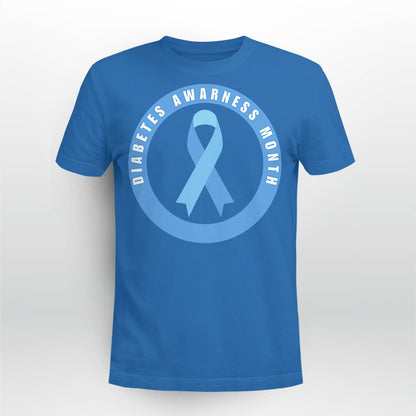 Diabetes Awareness Month Blue Love Ribbon Support T1D T2D Dab2345