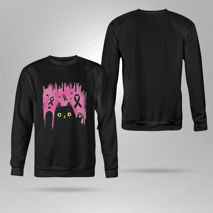 Black Cat Gift For Breast Cancer Warriorr