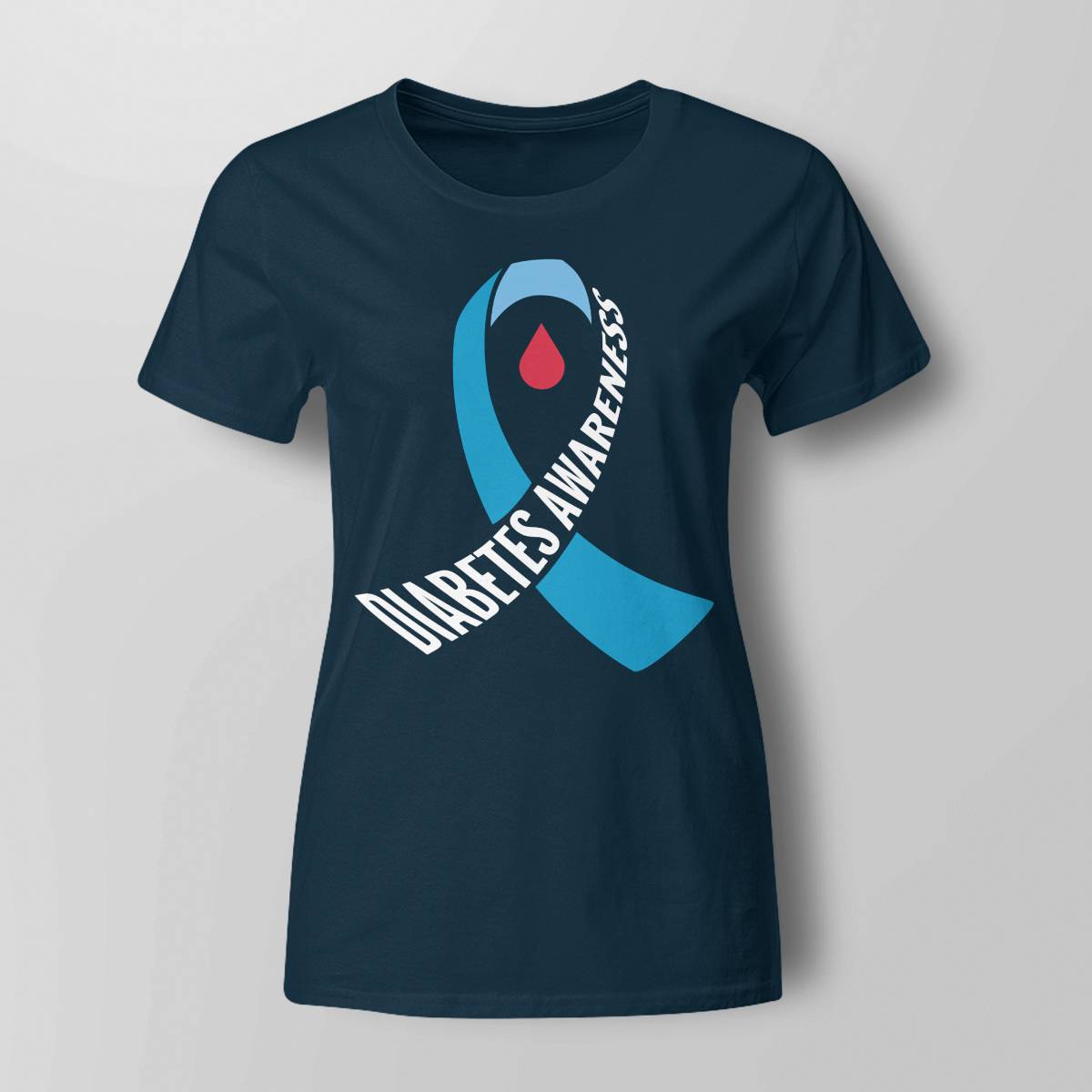 Diabetes Awareness Month Blue Love Ribbon Support T1D T2D Dab2345