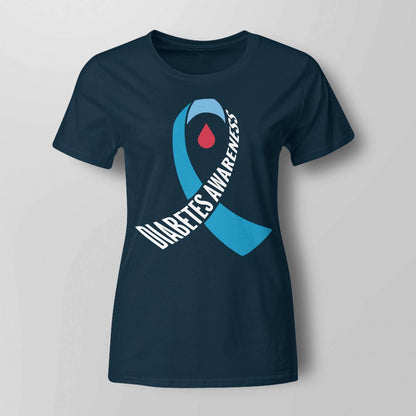 Diabetes Awareness Month Blue Love Ribbon Support T1D T2D Dab2345