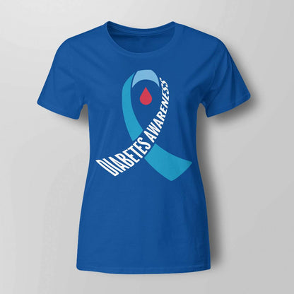 Diabetes Awareness Month Blue Love Ribbon Support T1D T2D Dab2345