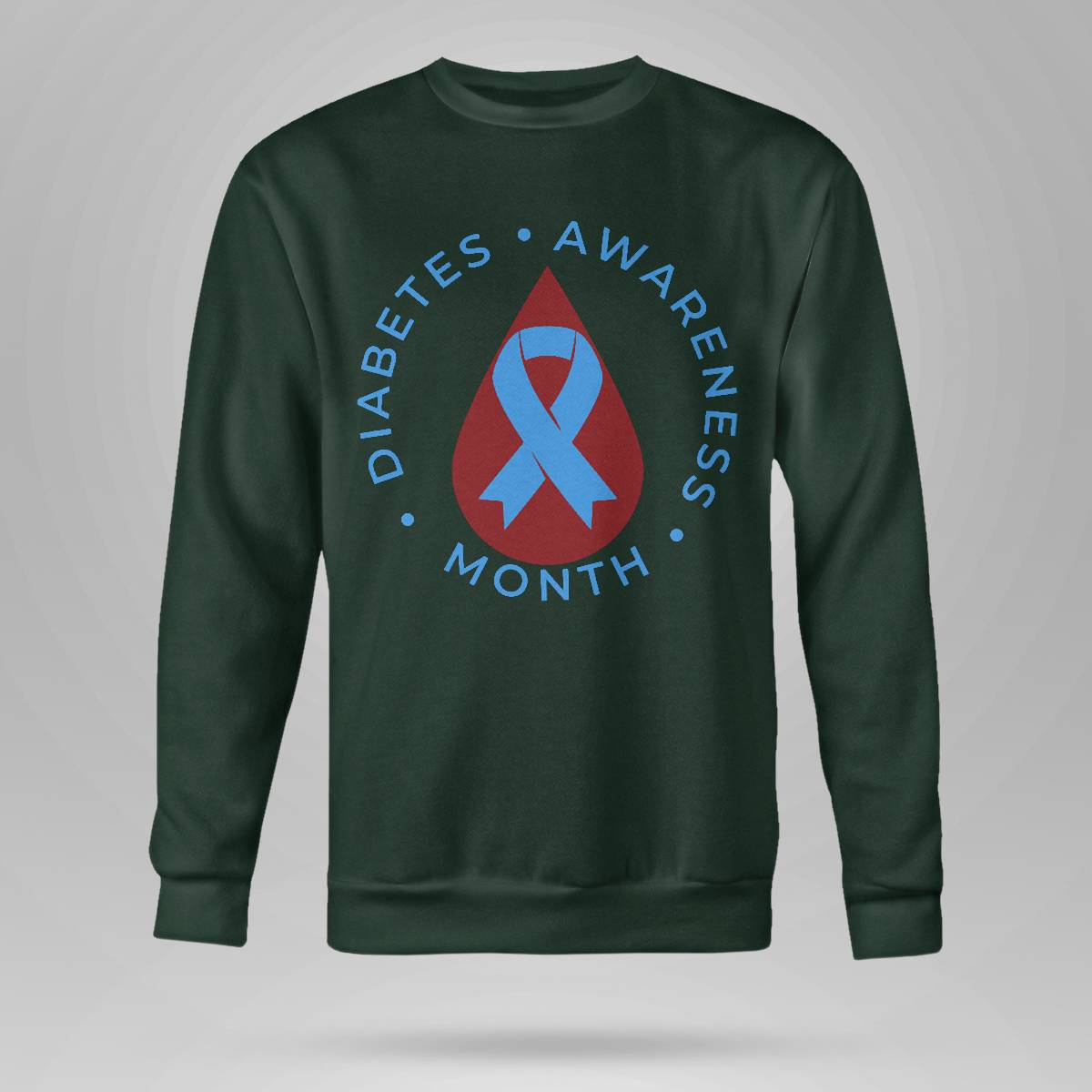 Diabetes Awareness Month Diabetic Blue Love Ribbon T1D T2D Dab2345
