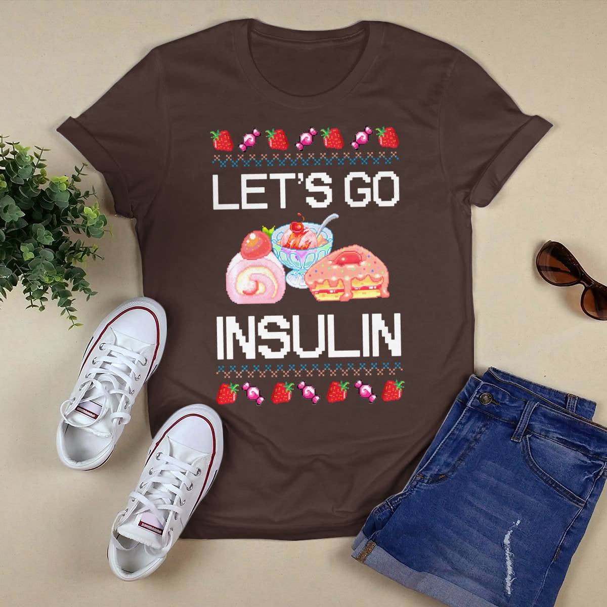 Diabetes Awareness Let's Go Insulin Ugly Christmas Dab2345