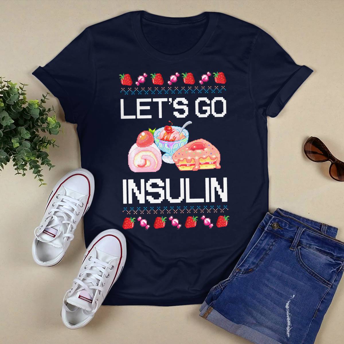 Diabetes Awareness Let's Go Insulin Ugly Christmas Dab2345