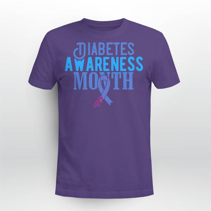 Diabetes Awareness Month Blue Love Ribbon Support T1D T2D Dab2345