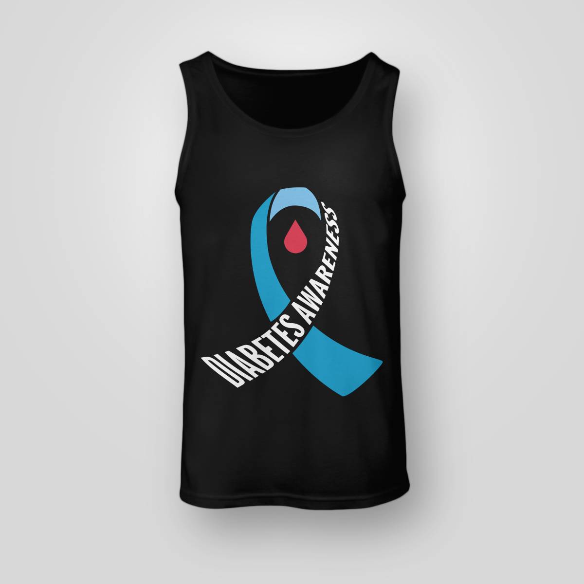 Diabetes Awareness Month Blue Love Ribbon Support T1D T2D Dab2345
