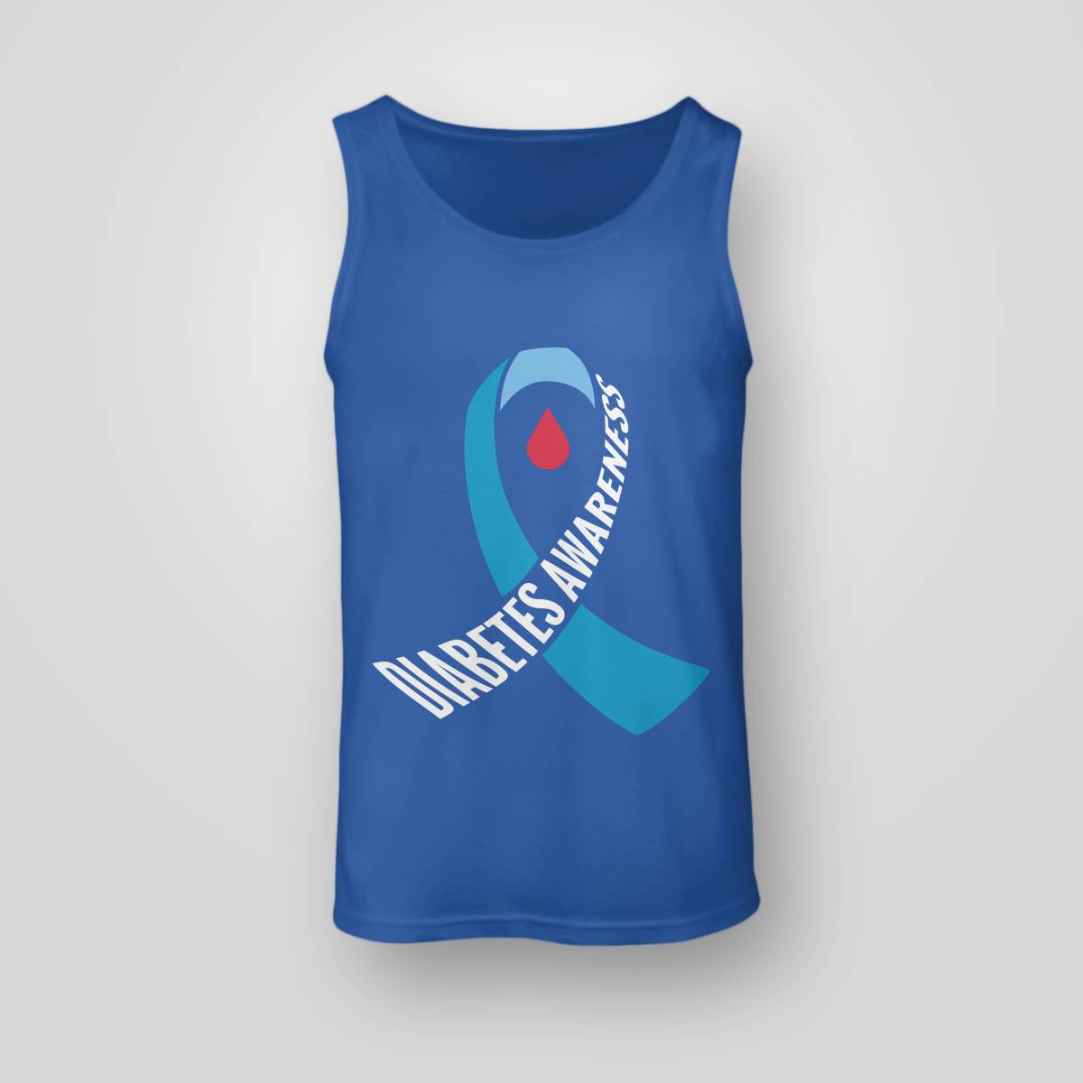 Diabetes Awareness Month Blue Love Ribbon Support T1D T2D Dab2345