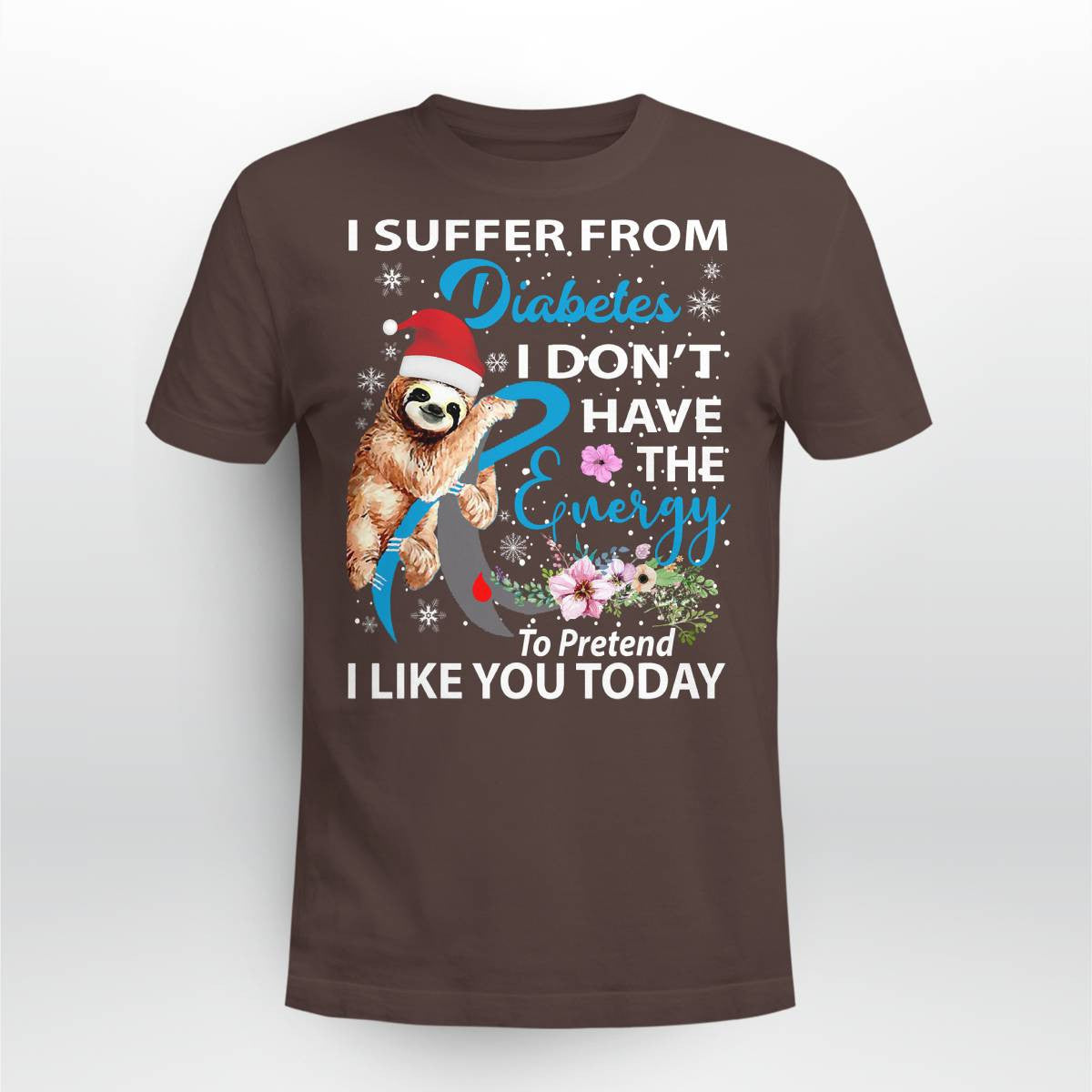 Diabetes Sloth Christmas Awareness Dab2345