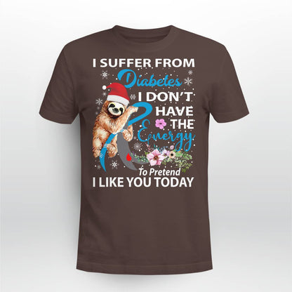 Diabetes Sloth Christmas Awareness Dab2345