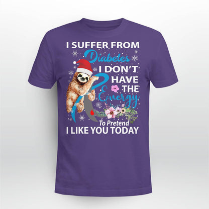 Diabetes Sloth Christmas Awareness Dab2345