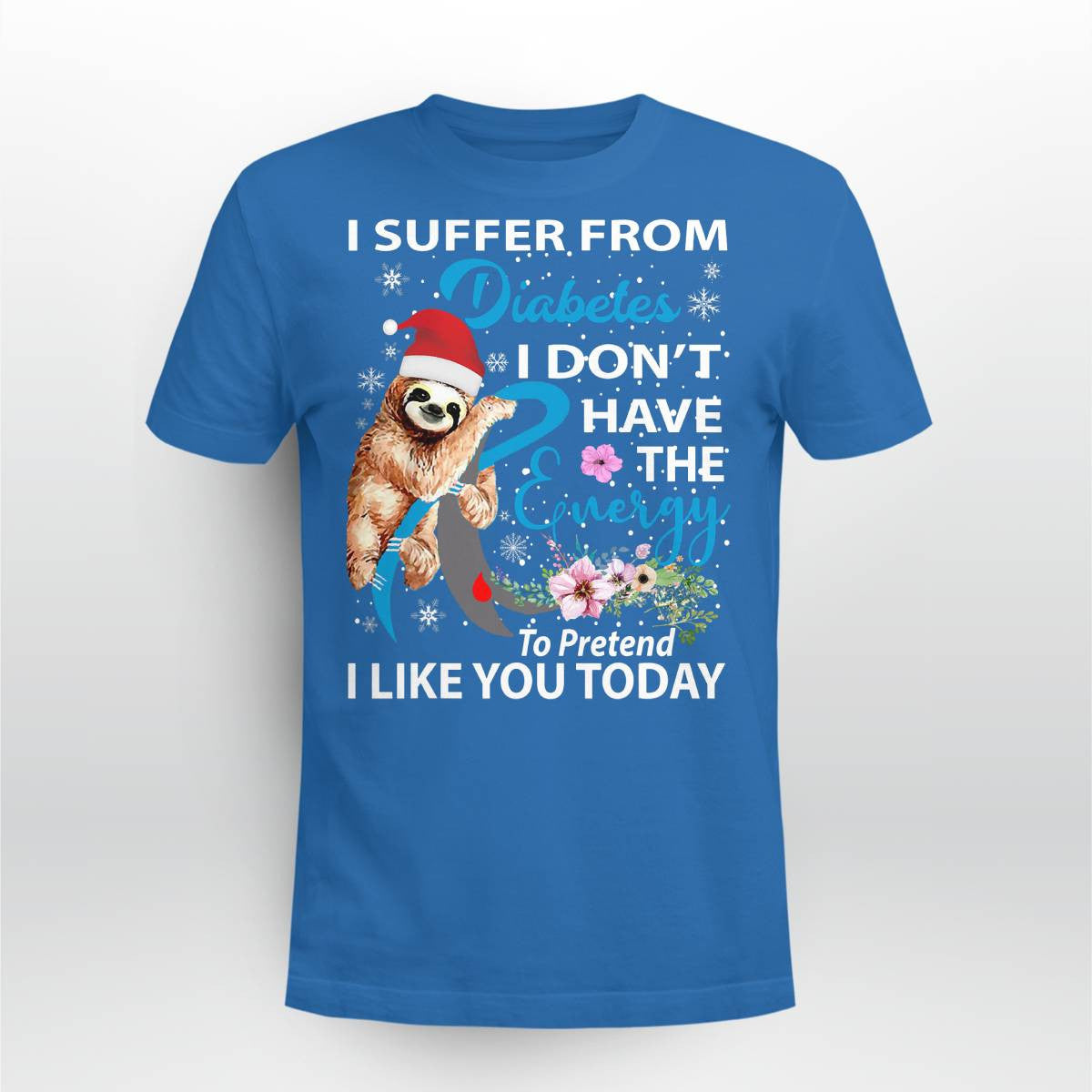 Diabetes Sloth Christmas Awareness Dab2345