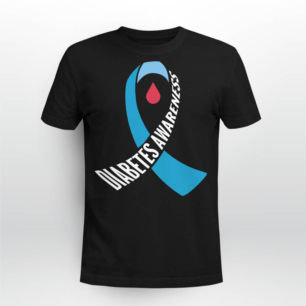 Diabetes Awareness Month Blue Love Ribbon Support T1D T2D Dab2345
