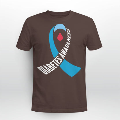 Diabetes Awareness Month Blue Love Ribbon Support T1D T2D Dab2345