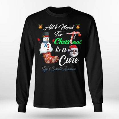All i Need For Christmas Is A Cure Type 1 Diabetes Awareness Dab2345