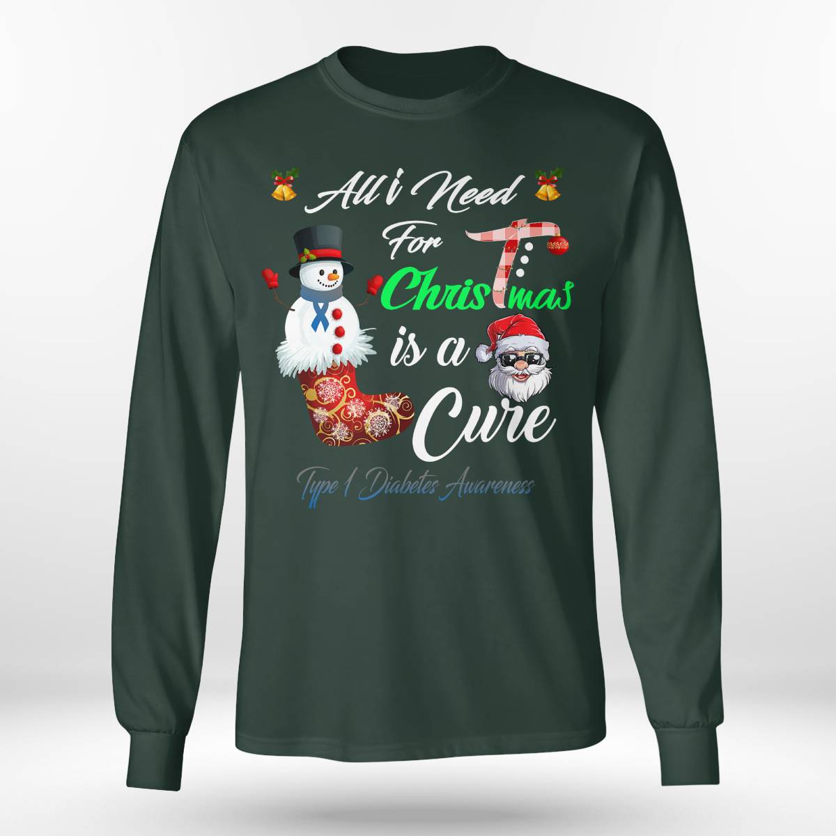 All i Need For Christmas Is A Cure Type 1 Diabetes Awareness Dab2345