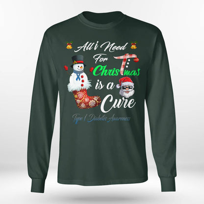 All i Need For Christmas Is A Cure Type 1 Diabetes Awareness Dab2345