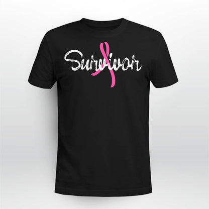 Womens Breast Cancer Awareness Survivor Pink Ribbon Gift V-Neck Brc2344