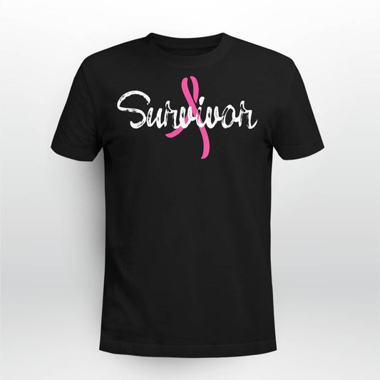 Womens Breast Cancer Awareness Survivor Pink Ribbon Gift V-Neck Brc2344