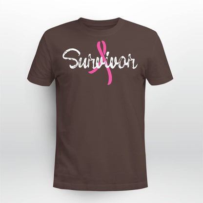 Womens Breast Cancer Awareness Survivor Pink Ribbon Gift V-Neck Brc2344