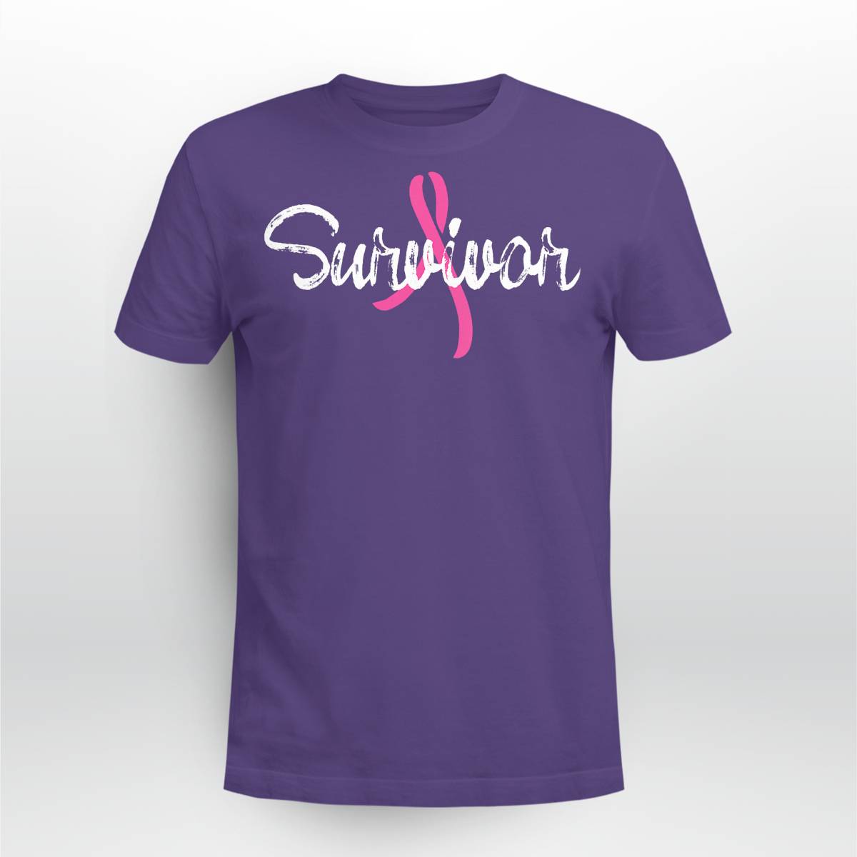 Womens Breast Cancer Awareness Survivor Pink Ribbon Gift V-Neck Brc2344