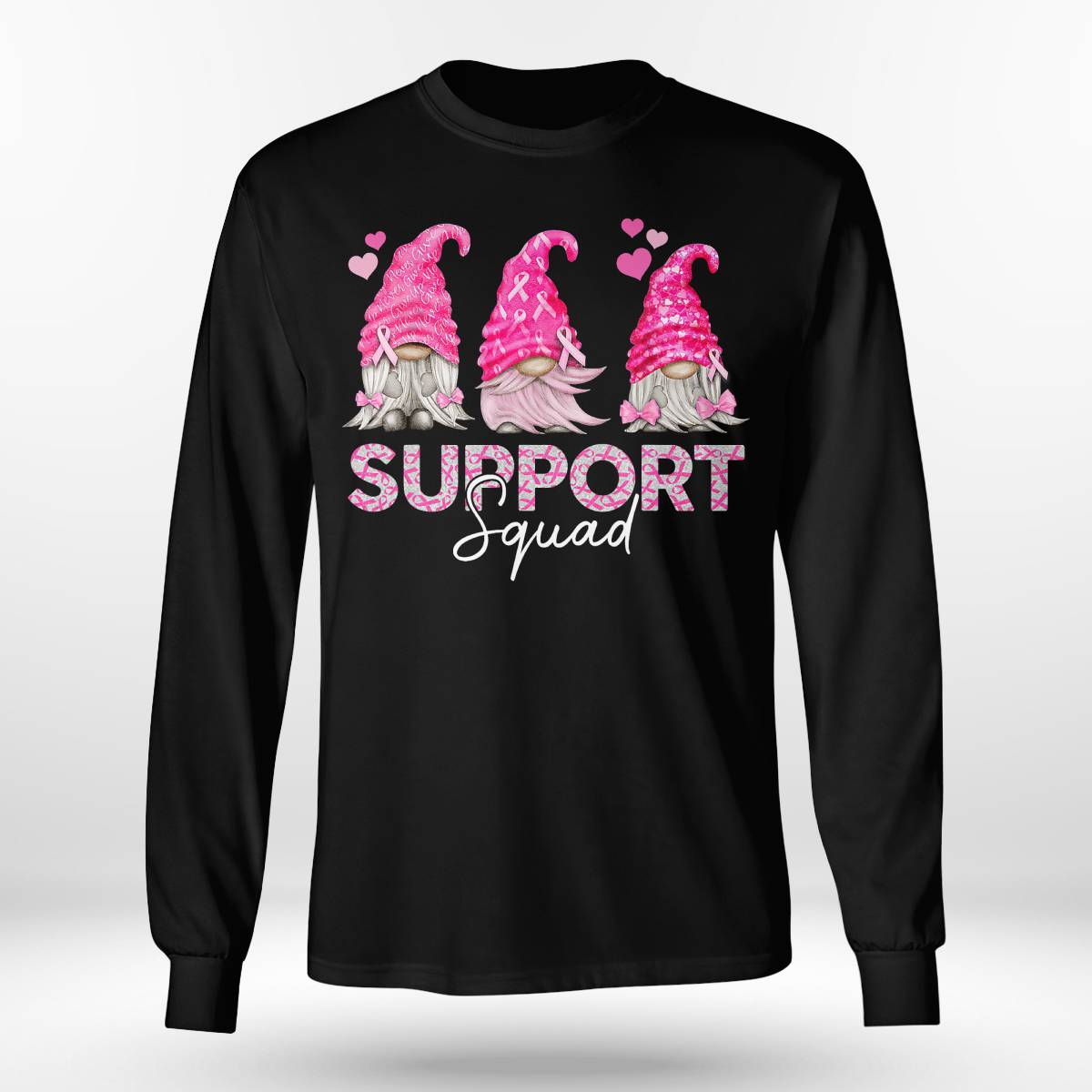 Funny Gnomies Support Squad Breast Cancer Awareness Month Brc2344