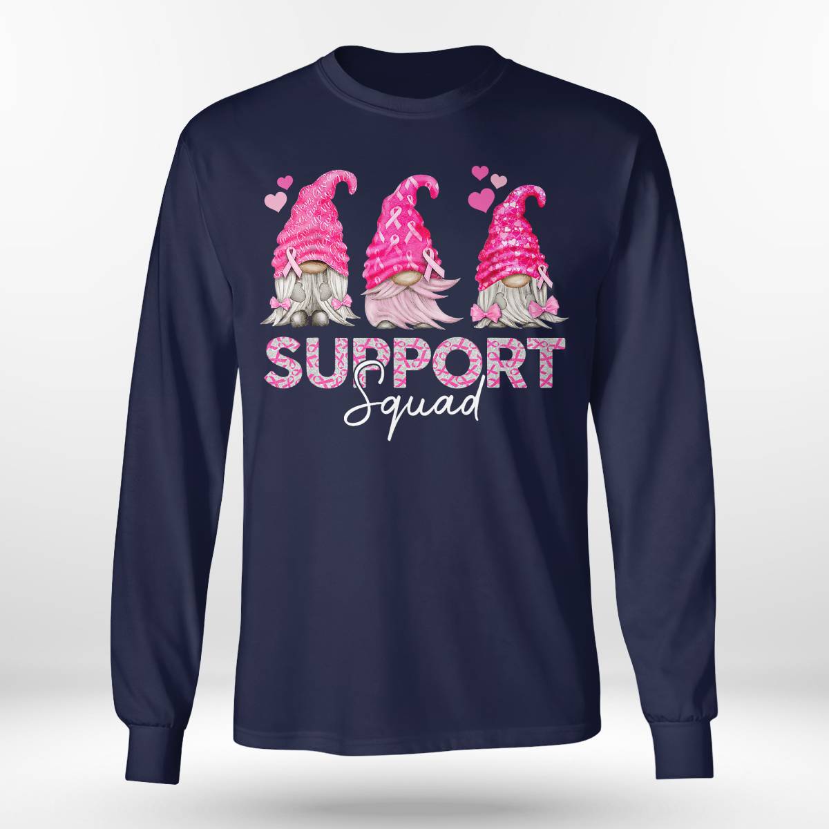 Funny Gnomies Support Squad Breast Cancer Awareness Month Brc2344