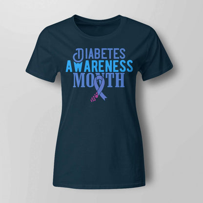 Diabetes Awareness Month Blue Love Ribbon Support T1D T2D Dab2345