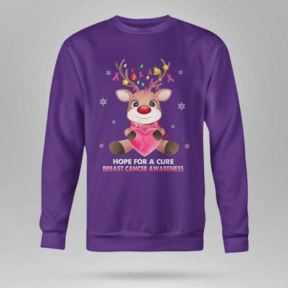 Breast Cancer Christmas Reindeer Pink Ribbon Xmas Brc2345